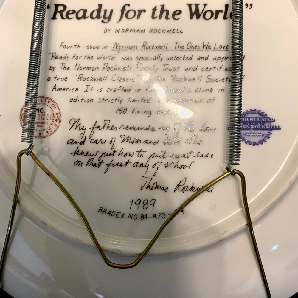 NORMAN ROCKWELL PLATE "READY FOR THE WORLD" - Picture 7 of 7
